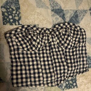 Free People Navy and White Tube Top